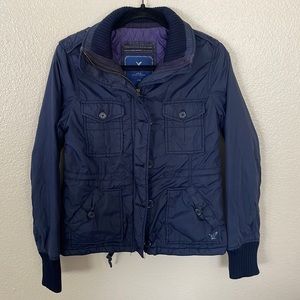 American Eagle Outfitters Blue Utility Jacket Size S